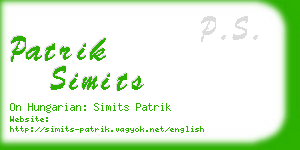 patrik simits business card